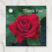 Red Rose Up Close Bedankjes Labels (Voorkant)