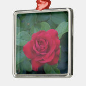 Red Rose Up Close Metalen Ornament (Links)