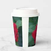 Red Rose Up Close Papieren Bekers (Links)