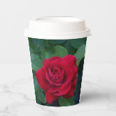 Red Rose Up Close Papieren Bekers (Voorkant)
