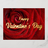 Red Rose, Valentijn Folie Feestdagen Briefkaart (Voorkant)