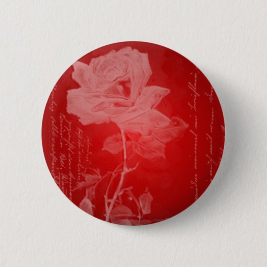 Red Rose Valentijn Ronde Button 5,7 Cm (Voorkant)