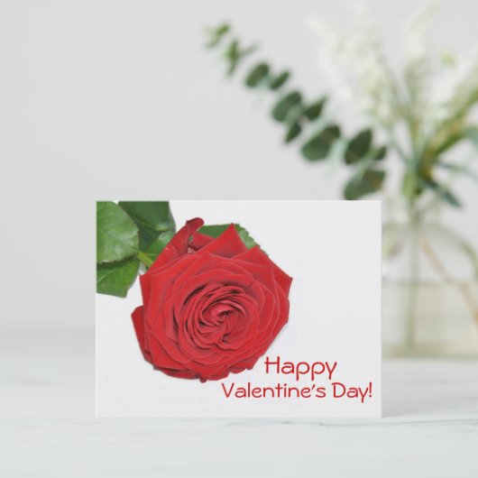 Red Rose Valentijnsdag Briefkaart (Staand voorkant)