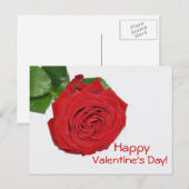 Red Rose Valentijnsdag Briefkaart (Voorkant / Achterkant)