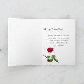 Red Rose Valentine Custom Text I Love You Kaart (Binnen)