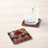 Red Rose Valentine Romantic Aesthetic Coaster Set Bier Onderzetter (Rechterzijde)