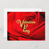Red Rose Valentines Party Postcard Briefkaart (Voorkant / Achterkant)