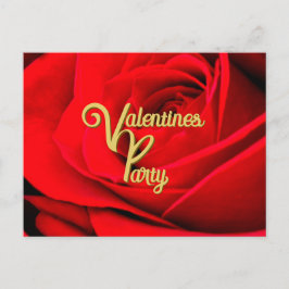 Red Rose Valentines Party Postcard Briefkaart