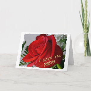 Red Rose Verjaardag - Ik hou van je, mama Kaart