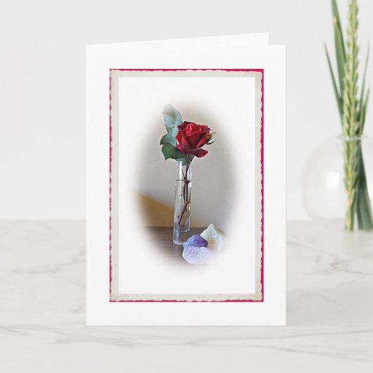 Red Rose Verjaardag Kaart (Voorkant)
