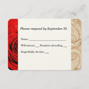 Red Rose Vintage Wedding RSVP