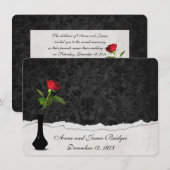 Red Rose Vow Renewal Invite Kaart (Voorkant / Achterkant)