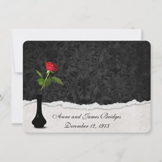 Red Rose Vow Renewal Invite Kaart (Voorkant)