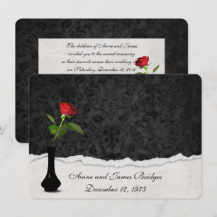 Red Rose Vow Renewal Invite Kaart