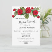 Red Rose Vrijgezellenfeest Floral Kaart (Staand voorkant)