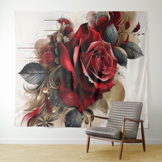 Red Rose Wandkleed (In Situ (horizontaal))