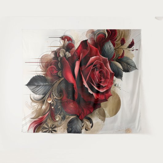 Red Rose Wandkleed (Voorkant (horizontaal))