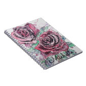 Red Rose Waterverf Beauful Womans Name Notitieboek (Rechterzijde)