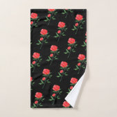 Red Rose Waterverf Black Bad Handdoek (Handdoek)