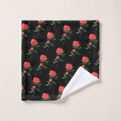 Red Rose Waterverf Black Bad Handdoek (Wasdoekje)