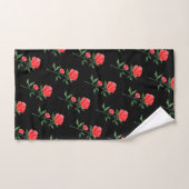 Red Rose Waterverf Black Bad Handdoek (Handdoek)