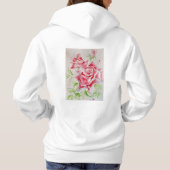 Red Rose Waterverf Bloemen Bloemen Bloemen Schilde Hoodie (Achterkant)