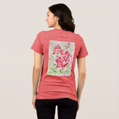 Red Rose Waterverf Bloemen Bloemen Bloemen Schilde Tri-Blend Shirt (Achterkant volledig)