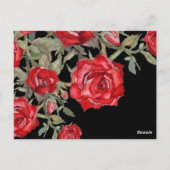 Red Rose Waterverf Elegant Menu Minimalist (Achterkant)