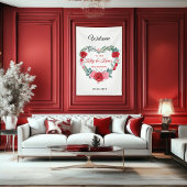 Red Rose Waterverf Heart Wedding Spandoek