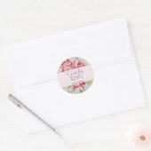 Red Rose Waterverf Rozen Happy Birthday Square St Ronde Sticker (Envelop)