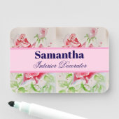 Red Rose Waterverf Rozen Roze Bloemen Naamplaatje (In situ)