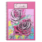Red Rose Waterverf Rozen Roze iPad Smart Hoesje Notitieboek (Voorkant)