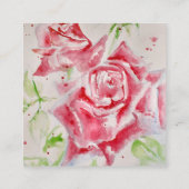 Red Rose Waterverf Rozen Square St Informatiekaartje (Achterkant)