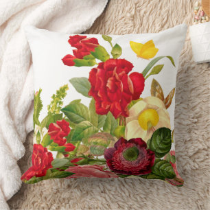 Red Rose Waterverf Trend & Yellow Butterfly Kussen