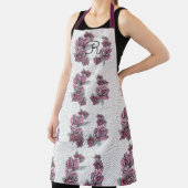 Red Rose Waterverf Vrouwen Initiaal Schort (Insitu)