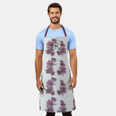 Red Rose Waterverf Vrouwen Initiaal Schort (Gedragen)