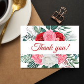Red Rose Waterverf Weddenschap Hartelijk dank Bedankkaart