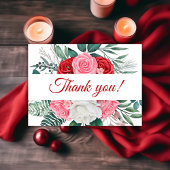 Red Rose Waterverf Weddenschap Hartelijk dank Bedankkaart