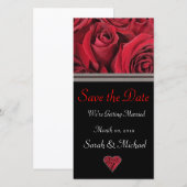 Red Rose Wedding Announcement Kaart (Voorkant / Achterkant)