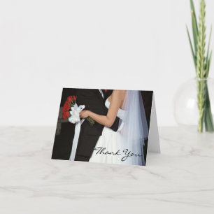 Red Rose Wedding Couple Dank je wel briefkaart