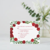 Red Rose Wedding Elegant Classic Briefkaart (Staand voorkant)