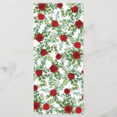 Red Rose Wedding Elegant Classic Menu (Achterkant)