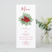 Red Rose Wedding Elegant Classic Menu (Staand voorkant)