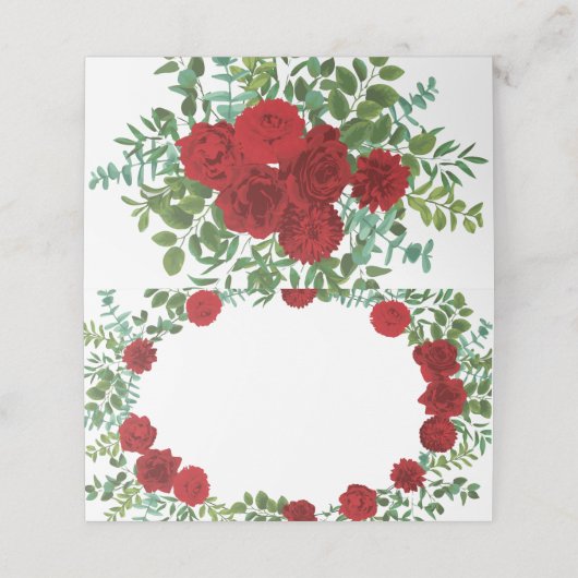 Red Rose Wedding Elegant Classic Plaatskaartje (Buitenkant ongevouwen)