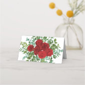 Red Rose Wedding Elegant Classic Plaatskaartje (Achterkant)