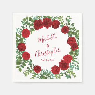 Red Rose Wedding Elegant Classic Servet