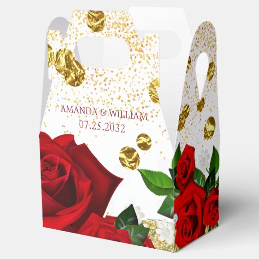 Red Rose Wedding Favor Box Bedankdoosjes (Geopend)