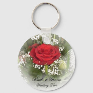 Red Rose Wedding Favor Sleutelhanger