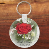 Red Rose Wedding Favor Sleutelhanger (Voorkant)