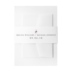 Red Rose Wedding Invitation Belly Bands Uitnodigingen Wikkel